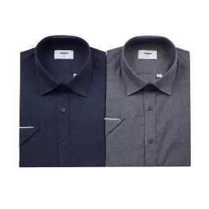 매장정품 renoma 브랜드관 (슬림핏) 린넨혼방 솔리드 반팔셔츠 2종택1 (RPUSL0309) 1629835