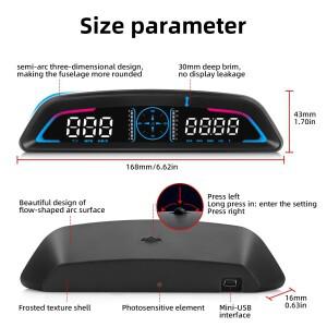 AD 자동차 B3 OBD HUD G3 GPS 헤드업 디스플레이 디지털 속도계 과속 경보 시계 rpm 전압 수온 게이지