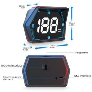 HUD 헤드업 디스플레이용 자동차 GPS 속도계 나침반 과속 경보  온보드 컴퓨터 전자 액세서리