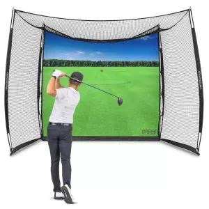 GoSports Range Cage 3m(10피트) x 2.4m(8피트) 골프 연습 히팅 네트, 임팩트 스크린 포함