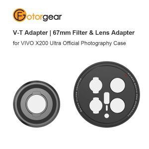 포토기어 V to T 마운트 렌즈 어댑터 (2.35x 망원 / 67mm) 및 플레이트 (비보 X200 울트라  촬영 케이스용)