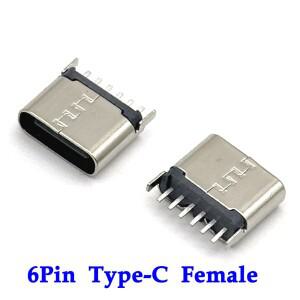 20/10/1pcs 6 핀  C SMT 소켓 커넥터 마이크로 USB 3.1 암 배치 SMD DIP PCB 디자인 DIY 고전류 충전