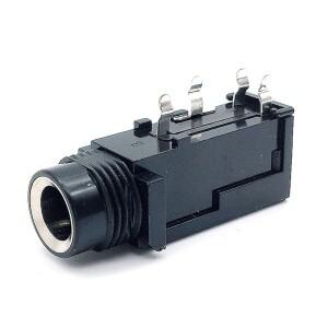 헤드폰 소켓 PJ-603A-4Pin 실버 마우스 KTV 마이크 인터페이스 모노 오디오 커넥터 6.35mm 10 개