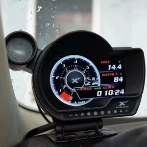 LUFI XF 영어 버전 OBD2 디지털 터보 부스트 오일 압력 온도 게이지 자동차 Afr RPM 연료 레벨 속도 EXT 미