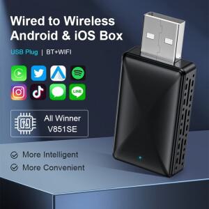 안드로이드 자동 무선 어댑터  미니 바디 스마트 호환 AI 박스 OEM 유선 자동-도요타 호환 볼보 호환 용 US
