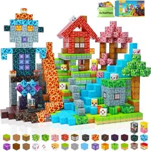 에코플랜 150PCS 마그네틱 블록 빌딩 3세 4세 5세 6세 7세 8세 9세 10명을 위한 STEM 컨스트럭션 자석 를