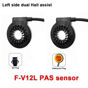 12V-72V KT-V12L 전기 자전거 왼쪽 위치 PAS 센서 듀얼 홀 통합 지원 12 자기 포인트 SM/방수 플러그
