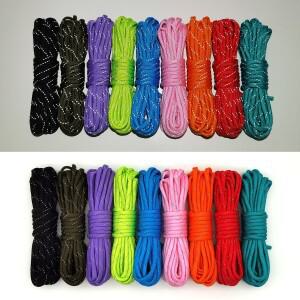 5m/10m 7 코어 반사 paracord 4mm 직경 야외 캠핑 밤 텐트 로프 하이킹 액세서리 팔찌