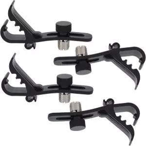 루이 드럼 마이크 클립 4PCS 충격 방지 고정 클램프 마운트 홀더 조절 가능한 컴팩트 범용 라펠 스탠드 림