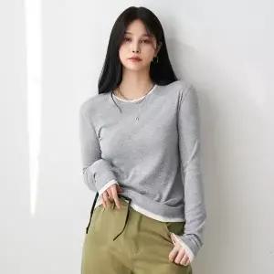 피핀샵 투톤 레이어드 긴팔 티셔츠 112018 413544