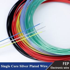 1 50m PTFE 와이어 단일 코어 FEP 절연 실버 도금 구리 케이블  OFC DIY HiFi 오디오 스피커 호환 헤드폰