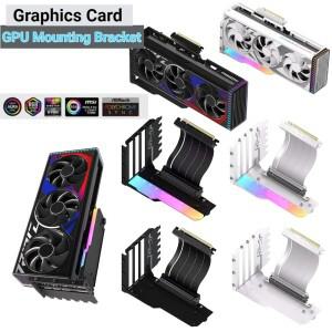 15cm PCI-E 4.0 X16 라이저 케이블이 포함된 수직 그래픽 카드 홀더 키트 비디오 지원 GPU 마운트 브래킷