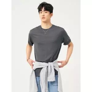 매장정품 BEANPOLE 빈폴 25SS [BC5342N024] [BEANPOLEKNAP] 울 블렌드 반소매 라운드티 - 애쉬 1689732