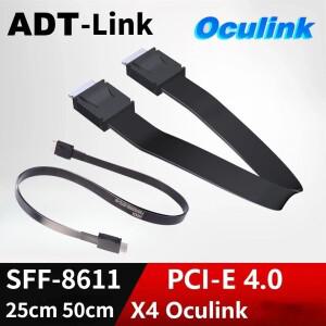 ADT PCI-E 4.0 X4 SFF-8611 수 FFC Oculink 익스텐션 케이블 외장 GPU 독 그래픽 카드 SSD PC 서버 OCuLink