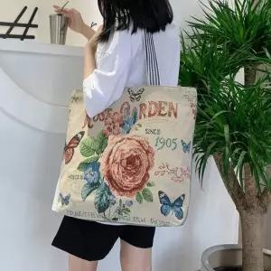 WL 캔버스 자카드 숄더 에코백 기저귀가방숄더백 대학생에코백 여성에코백 숄더에코백