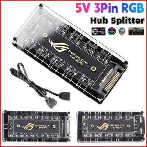 asus 호환/MSI/GIGABYTE/ASRock 마더 보드 용 5V 3Pin ARGB 허브 분배기 SATA 전원 연장 케이블 어댑터 PC