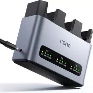 llano 30W LPE6NH 배터리 충전기 캐논 카메라 패스트 쓰리 슬롯 EOS R5/R6/R7 Mark II 5D/6D/7D II/III/IV