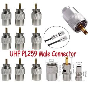 RG8X RG59 동축 케이블에 사용하기  미니 UHF PL259 남성 어댑터