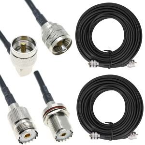 RG58 동축 UHF PL-259 SO239 커넥터 아마추어 햄 CB 라디오 안테나 케이블 황동 RF 30cm 100cm 2M 3M 호환
