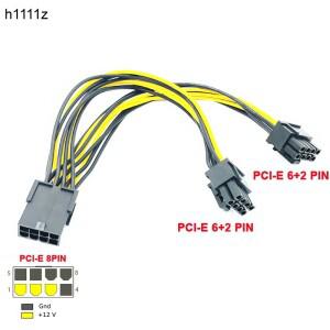 PCI-Express PCIE 8핀-듀얼 8(6+2)핀 VGA 그래픽 비디오 카드 어댑터 BTC 비트코인 광부 마이닝용 전원