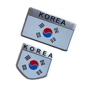 오너클랜 WL 자동차 꾸미기 메탈 엠블럼 스티커 KOREA 태극기 S13261 자동차스티커 차량스티커