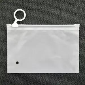 반투명 슬라이드 고리형 지퍼백 수납 파우치 15x10cm vnT52Dmp