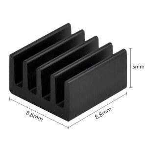 이지카고 20PCS 9MM 소형 미니 히트싱크 키트 VRM 9X9X5MM VRAM 3M 8810 테이프, MOSFET 냉각용 드라이버 GPU 쿨러 알루미늄 + 열전도 스테퍼 레귤레이터용 히트싱크(9MMX9MMX5MM) 접착