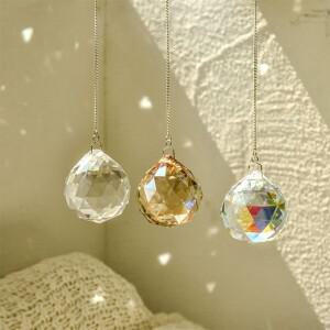 1pc 크리스탈 Suncatcher 원예 공예 투명한 워터 드롭 펜던트 걸이 장식 레인보우 메이커 프리즘 홈