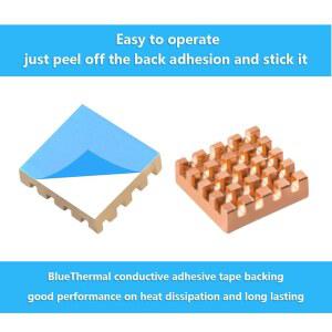 GEEKPI 8PCS 순수 구리 방열판 15X15X5MM, 전자 보드 보드와 칩 록 / 파이 접착 바나나 오렌지 PCB 포함, 열전도성 테이프 팅커 냉각용 호환 라즈베리 가능