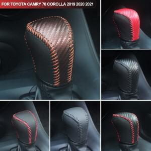 자동차 기어 AT 가죽 인테리어 호환 시프트 노브 헤드 커버 액세서리 Toyota 호환 Camry 70 Corolla