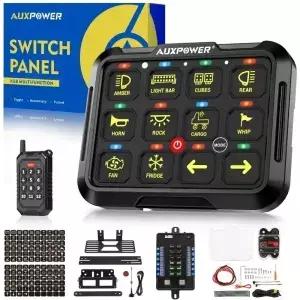 AUXPOWER RGB 스위치 패널 토글 순간 펄스 리모컨 지원 단면 콘센트 양면 12 갱