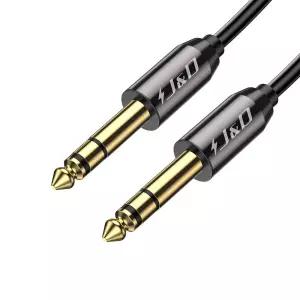 J D 1/4인치 TRS 케이블 골드 도금 헤비 듀티 구리 쉘 6.35mm 남성용 밸런스 스테레오 오디오 어댑터