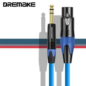 DREMAKE 마이크 케이블 XLR 3핀-잭 6.5mm 리드 Aux 코드 TRS 6.35mm/6.5mm Male-XLR 암 코드( Pro 오디오용