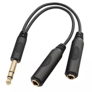 티시노 6.35mm 1/4인치 잭 스플리터 케이블 20cm 8인치 헤드폰 스테레오 남성부터 듀얼 여성 앰프 노래방과