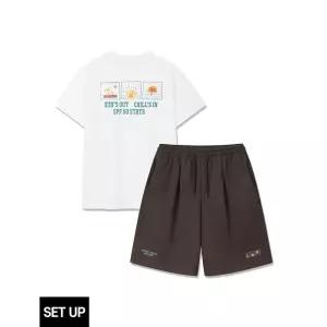 ALVINCLO [SET] 앨빈클로 SUNBUM 반팔티셔츠 와이드 밴드 반바지 셋업 1023978