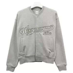 [명품] 26SS 자수 로고 스웨트셔츠 가디건 자켓 그레이 W261TS41 743G