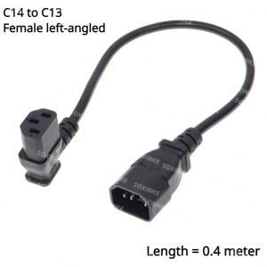 콘솔케이블 IEC 320 C14 C13 남성 여성 걸이 TV용 LED 케이블 90도 연장 각도 어댑터 거치대 LCD 걸게
