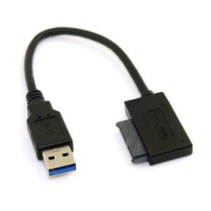 노트북 CD DVD ROM 광학 드라이브에 호환되는 JSER USB 3.0 to SATA 7+6 13핀 슬림라인 어댑터 케이블 5Gbps