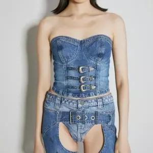 매장정품 게스 GUESS 26 SS USA 여성 멀티 버클 데님 뷔스티에 W3BU28D4RV0 1700634
