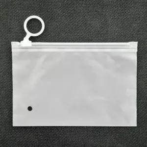 PVC지퍼백 반투명 슬라이드 고리형 지퍼백 수납 파우치 15x10cm