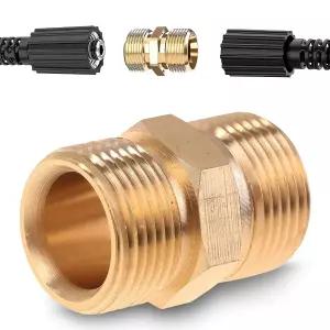 압력 세척 호스 커넥터 - M22 14mm 커플러 4500 PSI 튼튼한 황동 퀵 커넥트 및 누수 방지 디자인 간편한