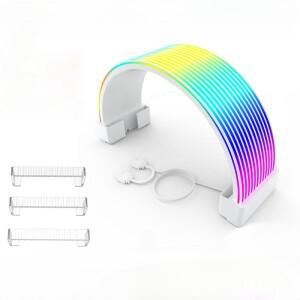 검정 흰색 24Pin 8Pin ARGB 라이트 보드 PSU 연장 케이블 커버 LED 마더 스트라이프 스트리머 실리콘 스트