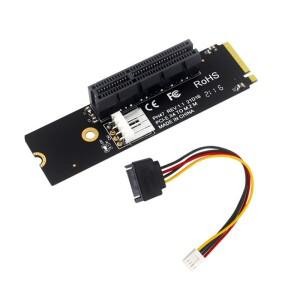 M.2 NGFF-PCI-E 4X 라이저 카드 M PCIe X4 확장 어댑터 (Bitcoin Miner Mini 호환ng 용 SATA 전원 포함)