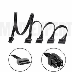 커세어 호환 HDD SSD 전원 케이블 6 핀-4x SATA 스트레이트 CX850M 18AWG 50 + 15 cm