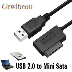 USB 2.0 - 미니 SATA II 7+6 케이블 변환 어댑터 노트북 13핀 CD/DVD-ROM 슬림 하드 드라이브 캐디