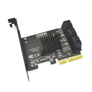 6 포트 SATA 3.0 6Gbps PCI-Express 확장 카드 어댑터 라이저 단일 IPFS 마이닝용 최대 500Mb ASMedia ASM