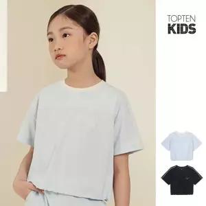 탑텐 키즈 여아 수퍼 스트레치 크롭 반팔티 MKF2TS2403 517573