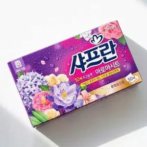 향기로운 화이트 플로럴향 시트형 섬유유연제 50매