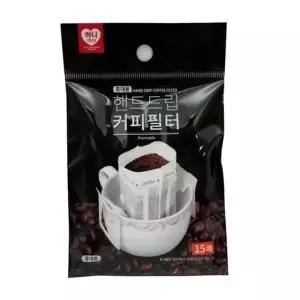 하니 핸드드립 커피필터 15매 일회용 커피 여과지 차망 (W86BD73)
