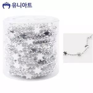 [콩심팥심]비즈공예줄 비즈줄 팔찌부자재 초등만들기 체인줄 은색 장식